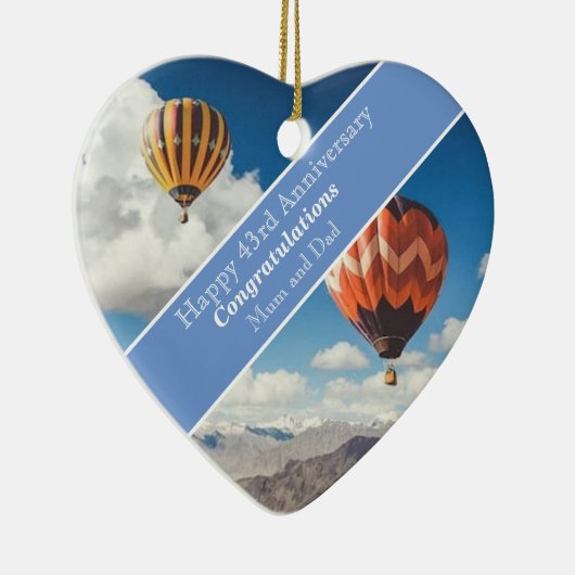 43. Hochzeitstag Keramik Ornament (Rechts)