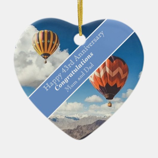 43. Hochzeitstag Keramik Ornament (Vorne)