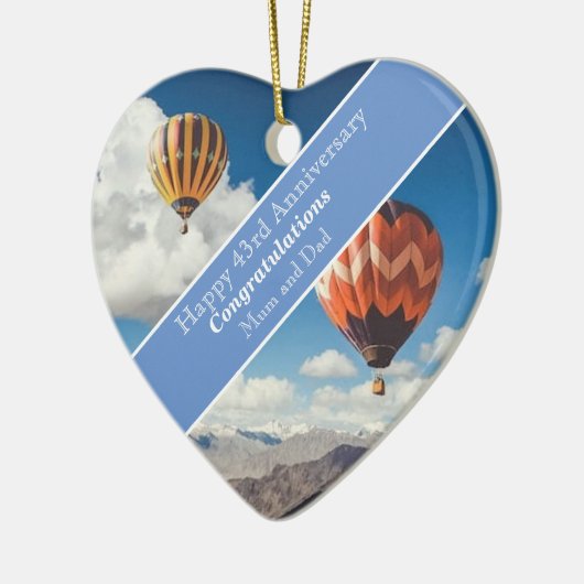 43. Hochzeitstag Keramik Ornament (Links)