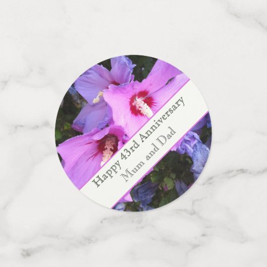 43. Hochzeitstag Konfetti (Klein Vorderseite)