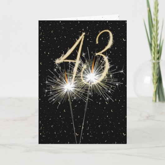 43. Hochzeitstag Sparkler Karte (Vorderseite)