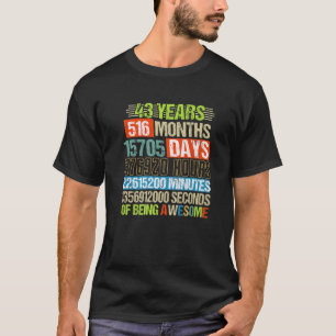 43 Jahre 516 Monate Phantastisch 43. Geburtstag T-Shirt