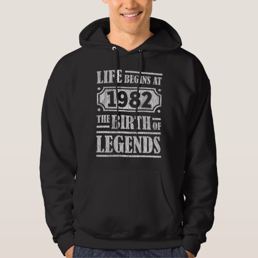 43 Jahre alt 1982 Geburt der Legende 43. Geburtsta Hoodie (Vorderseite)