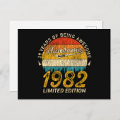 43 Jahre alt 1982 Retro Phantastisches 43. Geburts Postkarte (Vorne/Hinten)