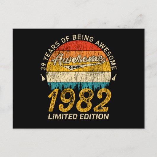 43 Jahre alt 1982 Retro Phantastisches 43. Geburts Postkarte (Vorderseite)