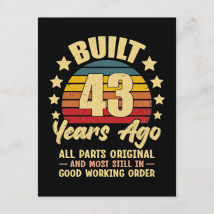 43 Jahre alt Alle Teile Original 43. Geburtstag Einladung