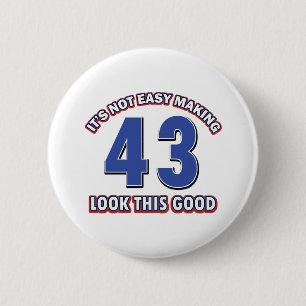 43 Jahre alte Geburtstagsentwürfe Button