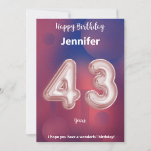 43 Jahre alte Happy Birthday Card