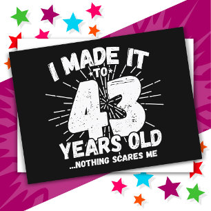 43 Jahre alte sarkastische Meme lustige 43. Geburt Postkarte