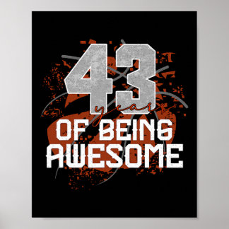 43 Jahre Awesome Sketll 43. Geburtstag Gif Poster