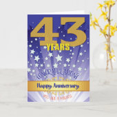 43 Jahre Erholung Jahrestag kühne Zahl Karte (Gelbe Blume)