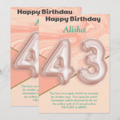 43-jährige Mädchen Happy Birthday Card (Vorne/Hinten)