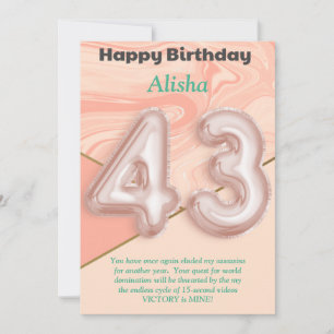 43-jährige Mädchen Happy Birthday Card