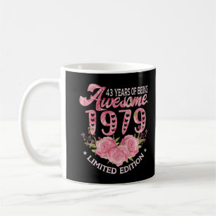 43-jähriges Pink Vintag 1979 Tagesgeschenk 43. Geb Kaffeetasse
