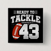 43-jähriges Tackle Football Party 43. Geburtstag Button (Vorderseite)