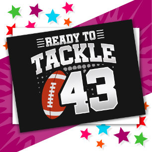 43-jähriges Tackle Football Party 43. Geburtstag Postkarte