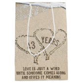 43. Jubiläum Beach Hearts Mittlere Geschenktasche Geschenktüte (Vorderseite)