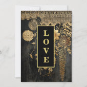 *~ 43 QR UAWG AR26 Gold Lace LIEBE Luxury Wedding Einladung (Vorderseite)