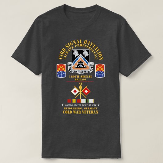 43. Signal Bn 160. Signal Brigade Heidelberg Ger T-Shirt (Design vorne)