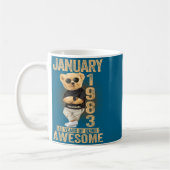43 Year Old January 1983 Teddy Bear 43rd Birthday  Kaffeetasse (Links)