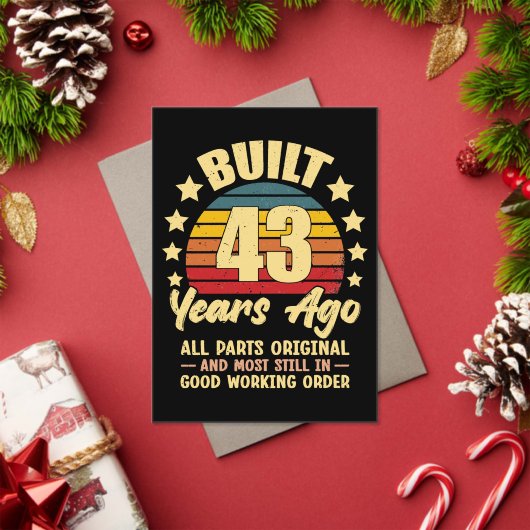 43 Years Ago All Parts Original 43th Birthday Acryleinladungen (Insitu (Feiertag))
