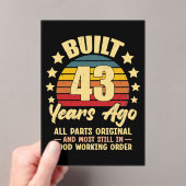 43 Years Ago All Parts Original 43th Birthday Acryleinladungen (Insitu (Handheld))