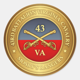 43rd Battalion, Virginia Cavalry (Mosby's Rangers) Runder Aufkleber