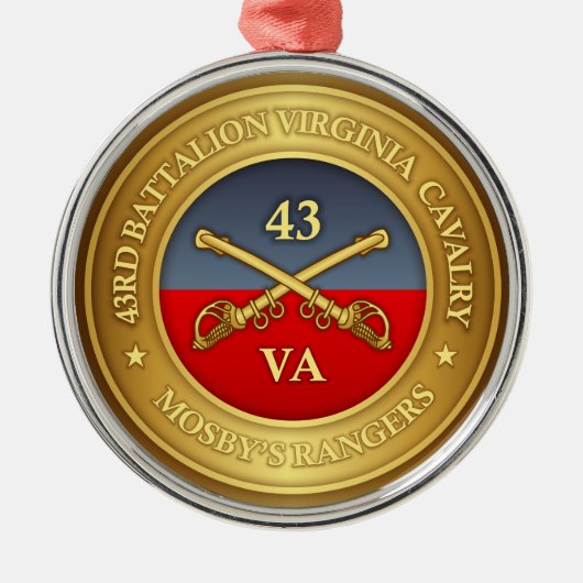 43rd Battalion, Virginia Cavalry (Mosby's Rangers) Silbernes Ornament (Vorne)