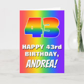 43rd Birthday: Colorful, Fun Rainbow Pattern # 43 Karte (Vorderseite)