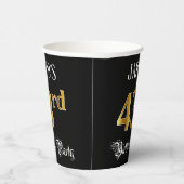 43rd Birthday Party — Fancy Script, Falsch Gold Lo Pappbecher (Rechts)