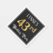 43rd Birthday Party — Fancy Script, Falsch Gold Lo Serviette (Ecke)