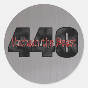440 Mopar-Biest grau Runder Aufkleber