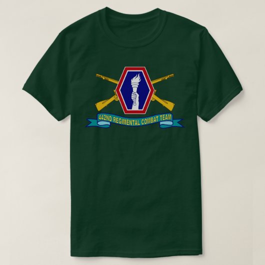 442. Infanteriekampfteam mit Br SSI Rib T-Shirt (Design vorne)