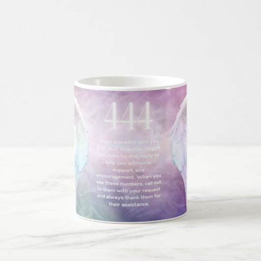 444 Angel Numbers Chakra Angels Wings Kaffeetasse (Mittel)