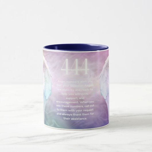444 Engel Numbers Chakra Angels Wings Kaffee Tasse (Zentrum)