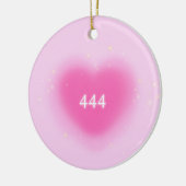 444 Moderne rosa Herzästhesie Engel Number Keramik Ornament (Links)