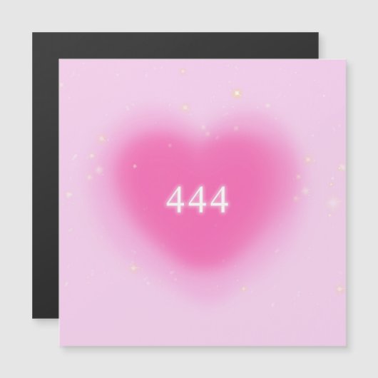 444 Moderne rosa Herzästhesie Engel Number Magnetkarte (Vorne/Hinten)