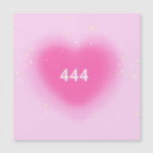 444 Moderne rosa Herzästhesie Engel Number Magnetkarte (Vorderseite)