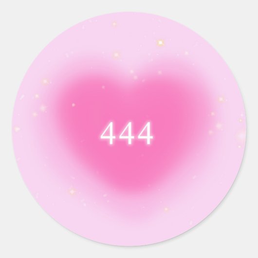444 Moderne rosa Herzästhesie Engel Number Runder Aufkleber (Vorderseite)