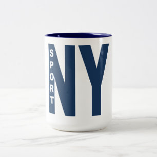 444ml Weiße/Marine NEW YORK SPORT Zweifarbige Tasse