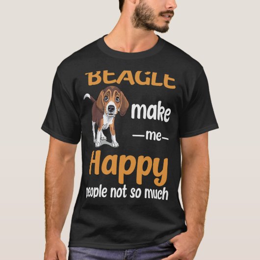 44 Beagle machen mich glücklich T-Shirt (Vorderseite)