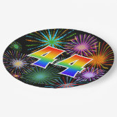 44. Event - Spaß, farbenfroh, kühl, Regenbogen 44 Pappteller (Schrägansicht)