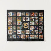 44 FotoCollage 50. Geburtstag Wandteppich (Vorderseite (Horizontal))