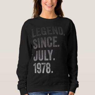44. Geburtstag 44 Jahre alte Legende seit Juli 197 Sweatshirt