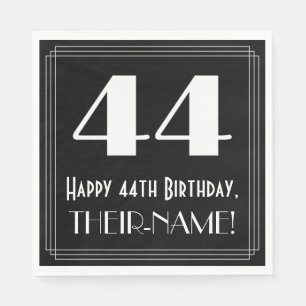 44. Geburtstag ~ Art Deco Inspiriert Look "44", Na Serviette