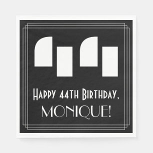 44. Geburtstag: Art Deco Inspiriert Look "44" + Na Serviette