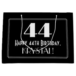 44. Geburtstag: Art Deco Inspiriert Stil "44", Nam Große Geschenktüte