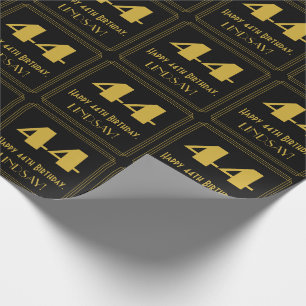 44. Geburtstag – Art Deco inspirierter Look "44" & Geschenkpapier