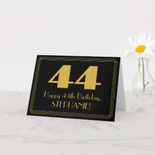 44. Geburtstag: Art Deco inspiriertes Aussehen "44 Karte