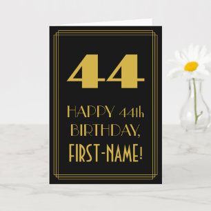 44. Geburtstag – Art Deco inspiriertes Aussehen "4 Karte